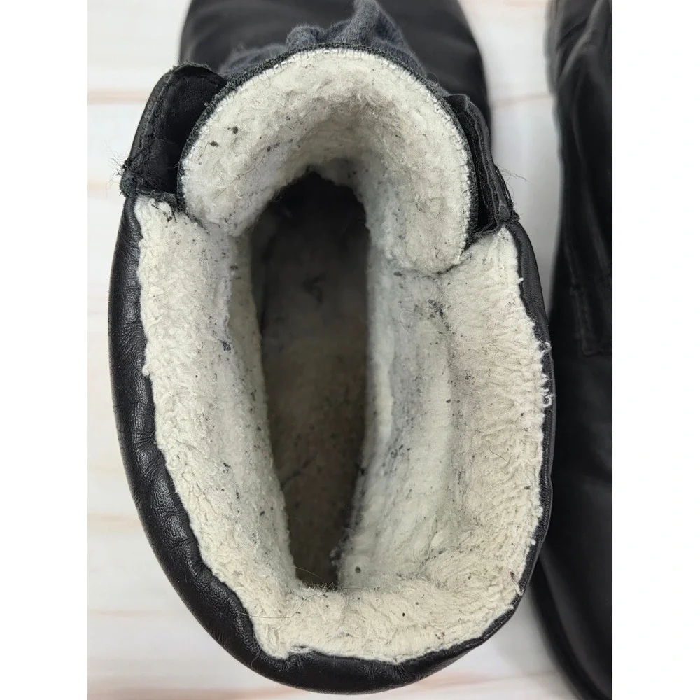 Fiero Mens Black Leather Lace Up Winter Boots Amazonas Rubber Sole Size 12.5